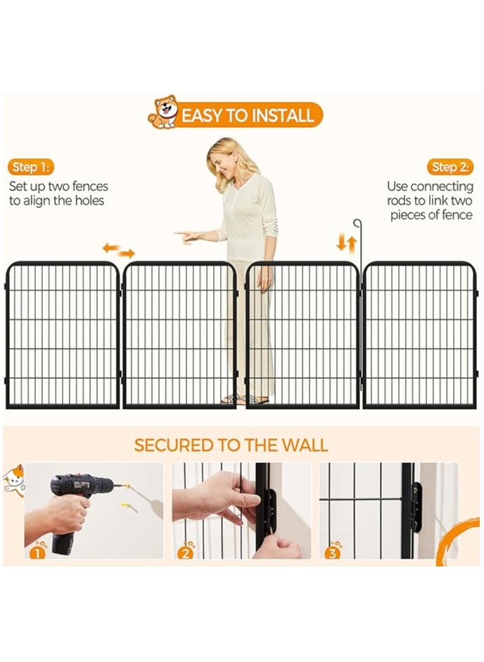 Egardenkart Heavy Duty Extra Wide Dog Playpen, Outdoor Pet Fence for Medium/Small Animals Foldable Puppy