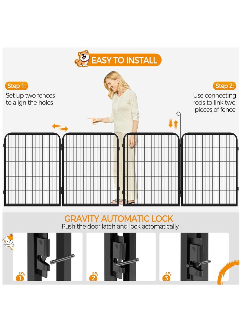 Egardenkart Heavy Duty Extra Wide Dog Playpen, Outdoor Pet Fence for Medium/Small Animals Foldable Puppy