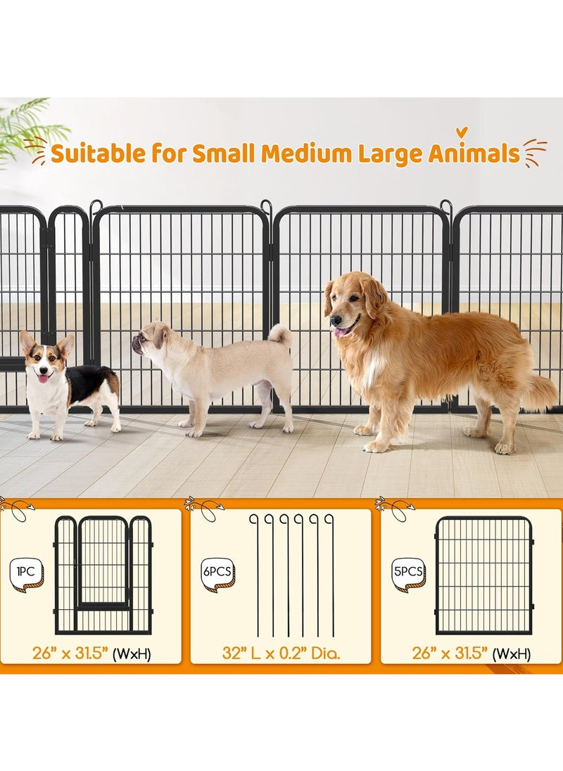 Egardenkart Heavy Duty Extra Wide Dog Playpen, Outdoor Pet Fence for Medium/Small Animals Foldable Puppy