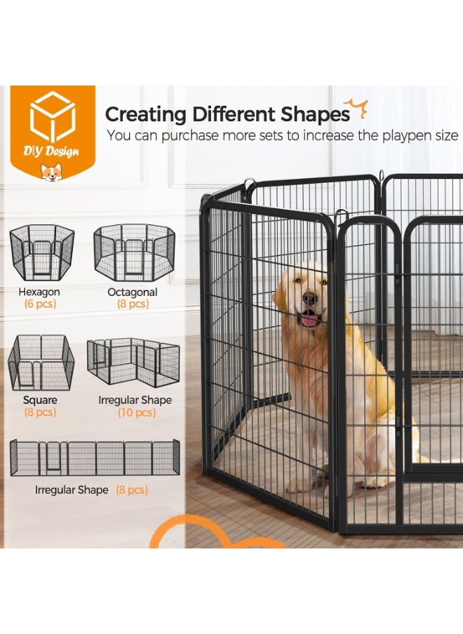 Egardenkart Heavy Duty Extra Wide Dog Playpen, Outdoor Pet Fence for Medium/Small Animals Foldable Puppy