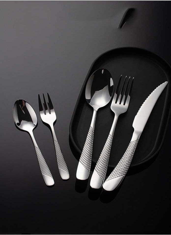 Star Diamond Handle Stainless Steel Tableware Gift Box 25 Pieces 5-person Set | Arabic Decoration+304 Medical Steel, Moisture resistant Storage Box, Essential for Noble Family Banquets