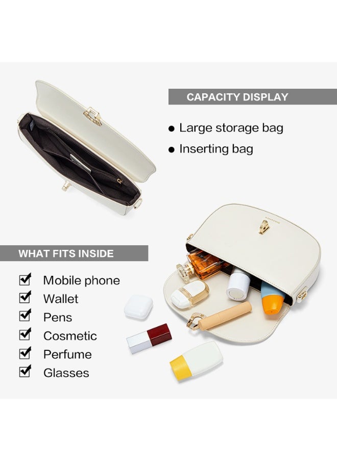 BOSTANTEN Fashion Crossbody Bag – Beige White – Chic & Functional Everyday Bag