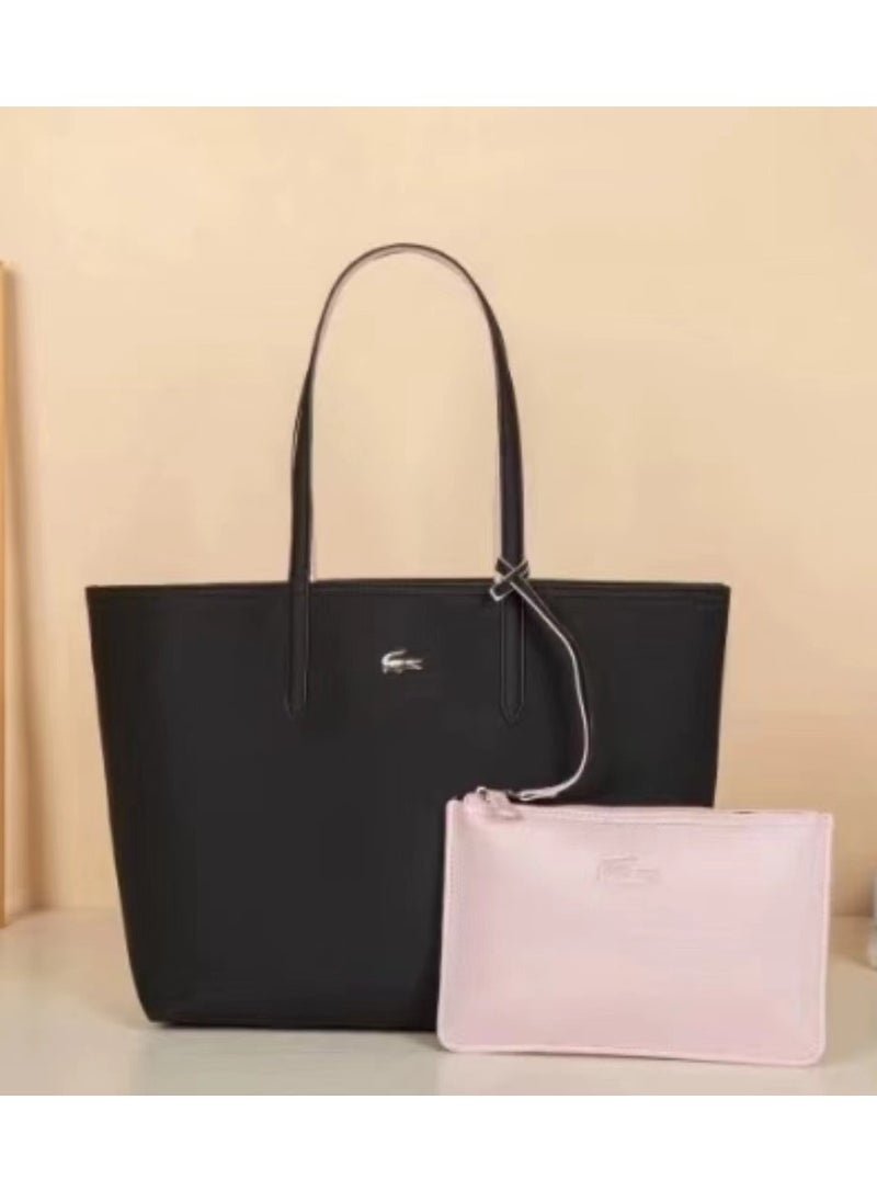 Anna Reversible Bicolour Tote Bag Black/Pink