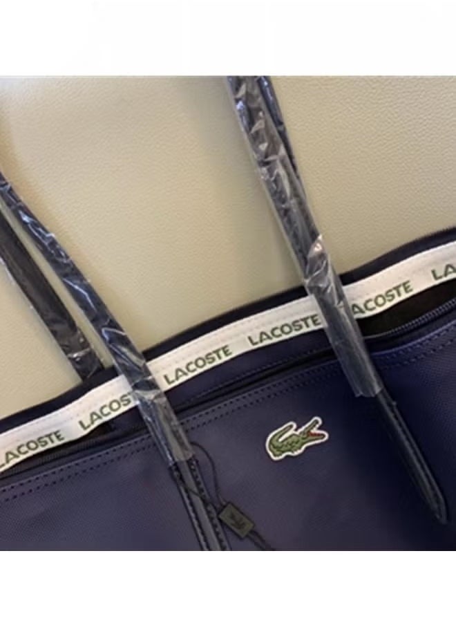 Lacoste Women's Concept Fashion Versatile Small Zipper Handbag Shoulder Bag dark blue