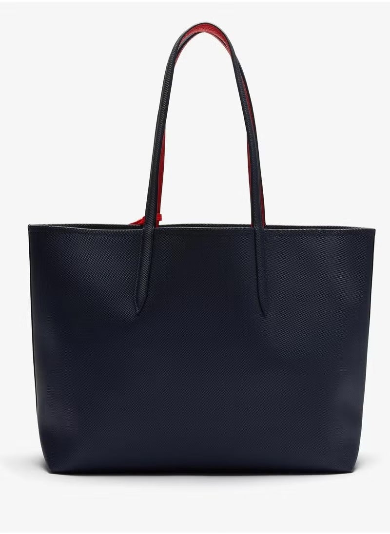 Lacoste Women's Double sided Two tone Large Capacity Handbag, Fashionable Multi functional, Black/Red
