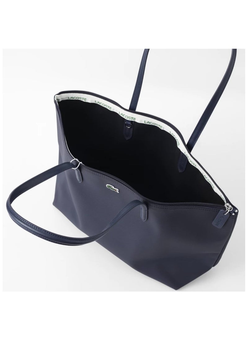 Lacoste fashion large capacity zipper handbag navy blue