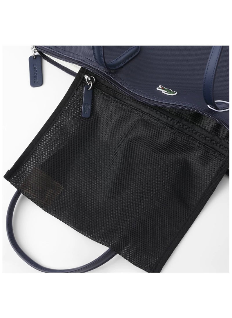 Lacoste fashion large capacity zipper handbag navy blue
