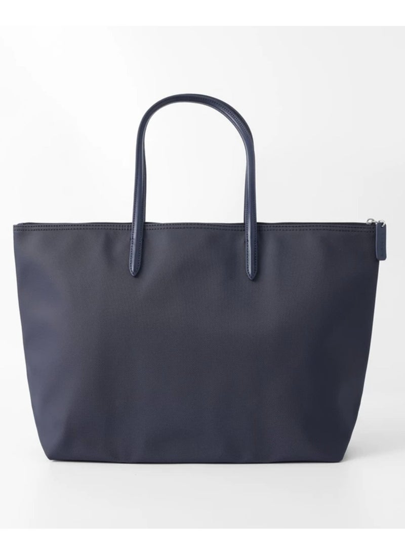 Lacoste fashion large capacity zipper handbag navy blue