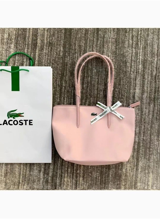 Lacoste Women's Concept Fashion Versatile Small Zipper Handbag Shoulder Bag pink