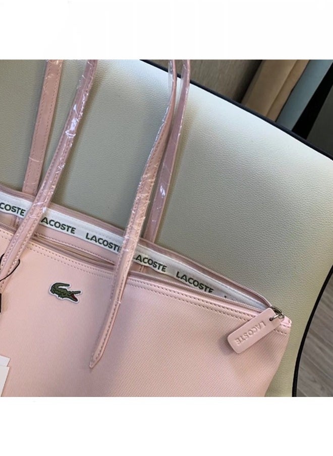 Lacoste Women's Concept Fashion Versatile Small Zipper Handbag Shoulder Bag pink