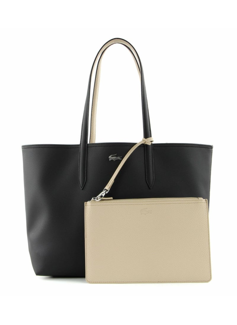 Women's Anna Double sided Two tone Large Capacity Handbag, Fashionable and Versatile, Black/Off White