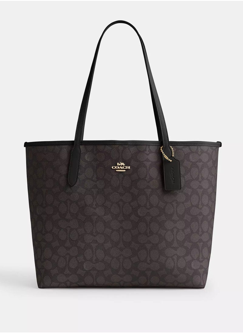 Coach Signature City Canvas Tote Bag