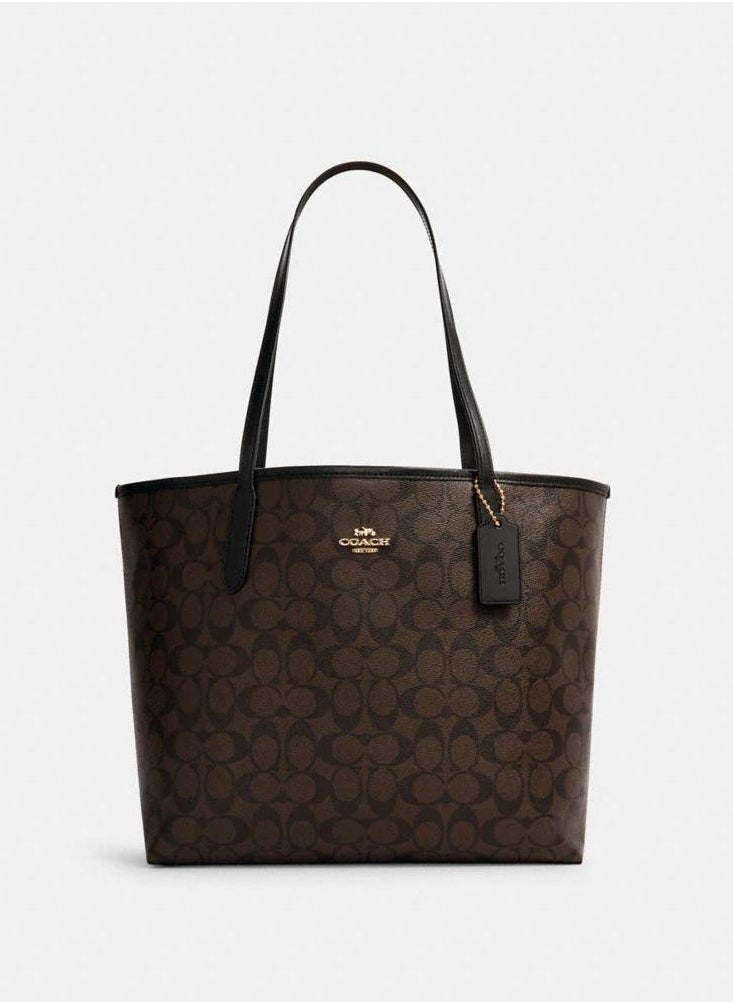 Coach Signature City Canvas Tote Bag