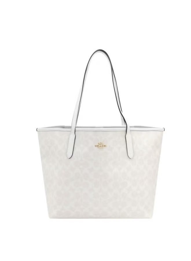 Coach City Tote Large Leather Double C Flower Logo Tote Bag Shoulder Bag