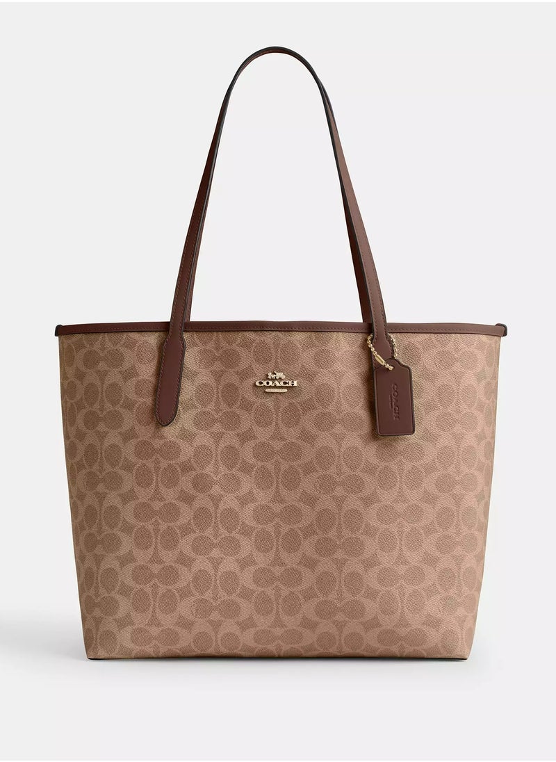 Coach Signature City Canvas Tote Bag