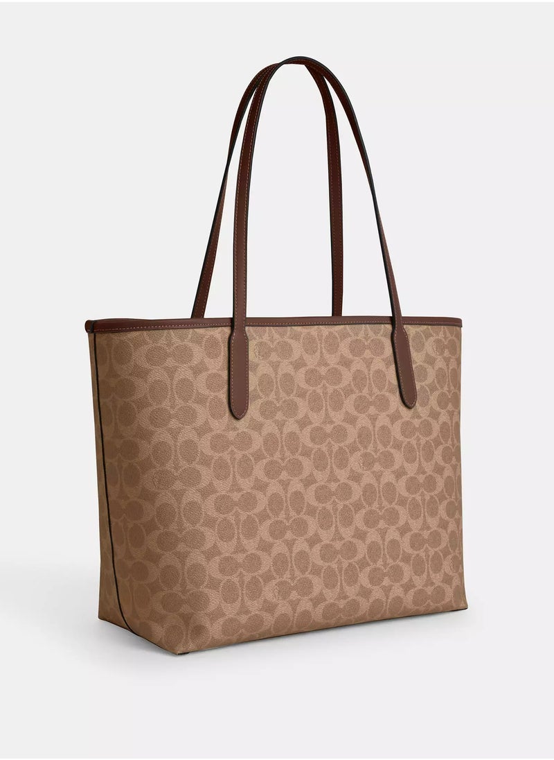 Coach Signature City Canvas Tote Bag