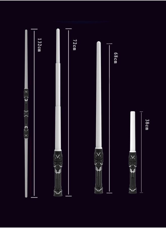 Light Saber, 2-in-1 Light Saber Sword Toy, Extendable LED Double Bladed Lightsaber with FX Sound Motion Sensitive Dueling Double Light Swords Set for Dress Up Parties Costume
