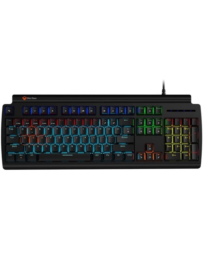 Meetion MK600 Mechanical Keyboard Anti-ghosting Full keys Customizable Keyboard Type best combination of RGB lights Black Body OS Compatibility Windows XP/Vista/7/8/10  MAC OS X Interface USB