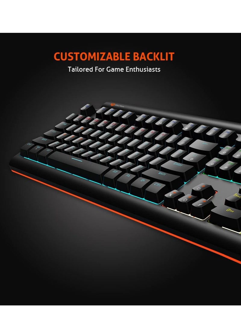 Meetion MK600 Mechanical Keyboard Anti-ghosting Full keys Customizable Keyboard Type best combination of RGB lights Black Body OS Compatibility Windows XP/Vista/7/8/10  MAC OS X Interface USB