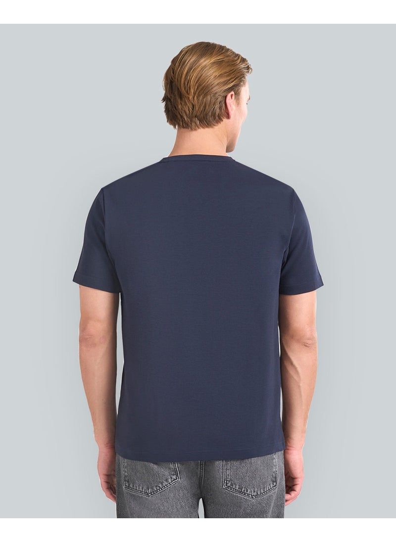 Gant Texture Short Sleeve T-Shirt For Men (Navy)