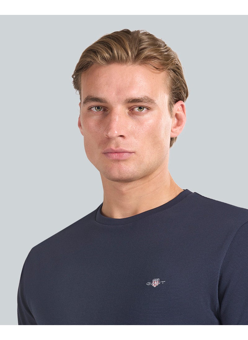 Gant Texture Short Sleeve T-Shirt For Men (Navy)