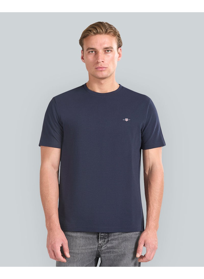 Gant Texture Short Sleeve T-Shirt For Men (Navy)