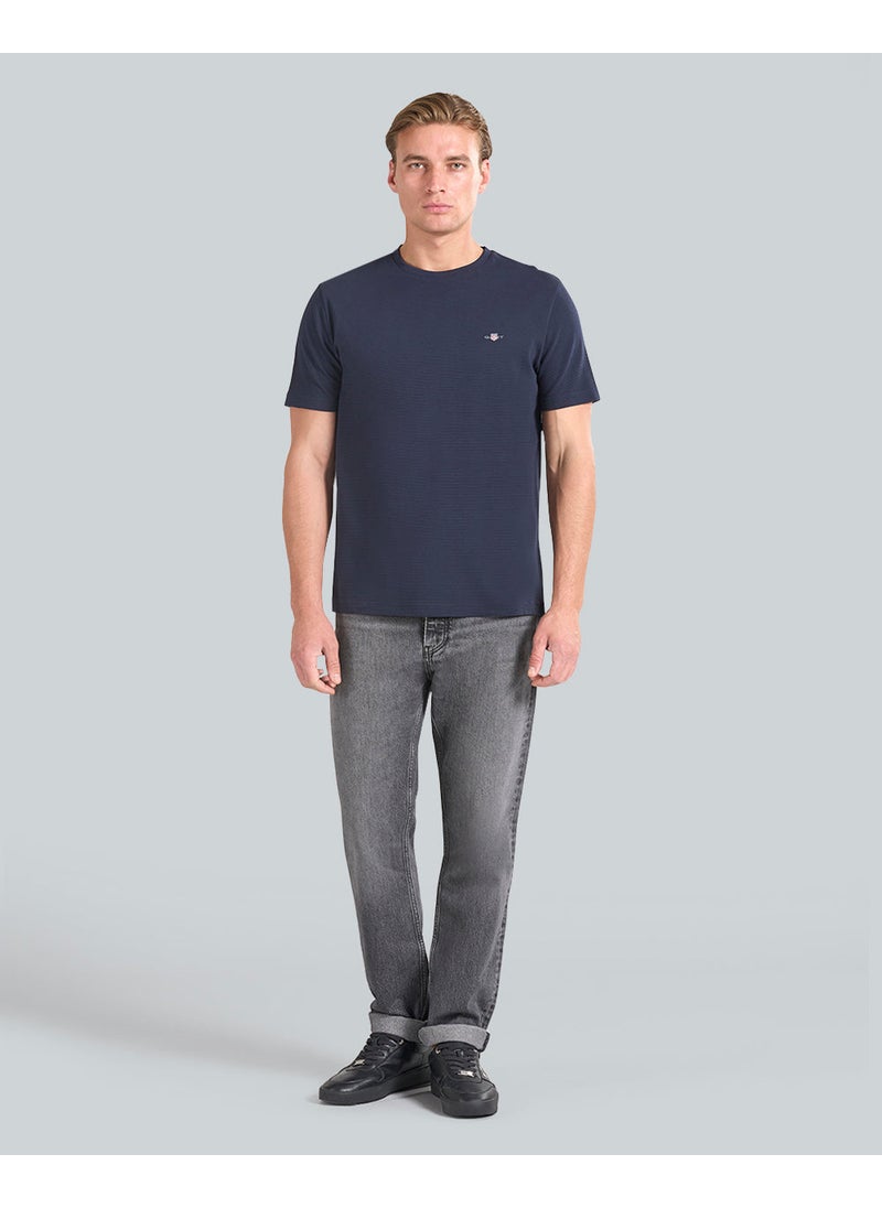 Gant Texture Short Sleeve T-Shirt For Men (Navy)