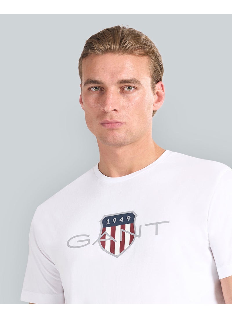 Gant Regular Fit Archive Shield T-Shirt For Men (White)