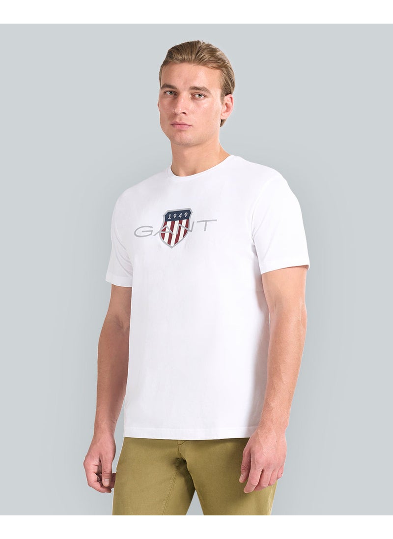 Gant Regular Fit Archive Shield T-Shirt For Men (White)