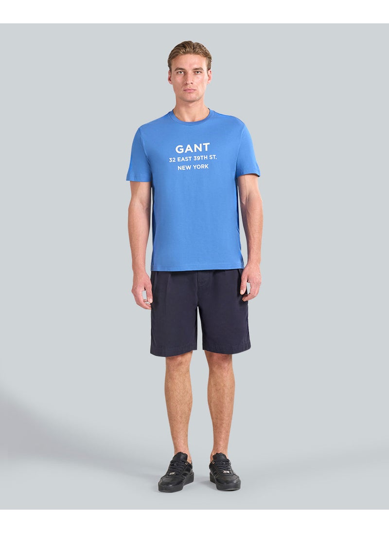 Gant Small Graphic Printed T-Shirt For Men (Navy With Red Print)