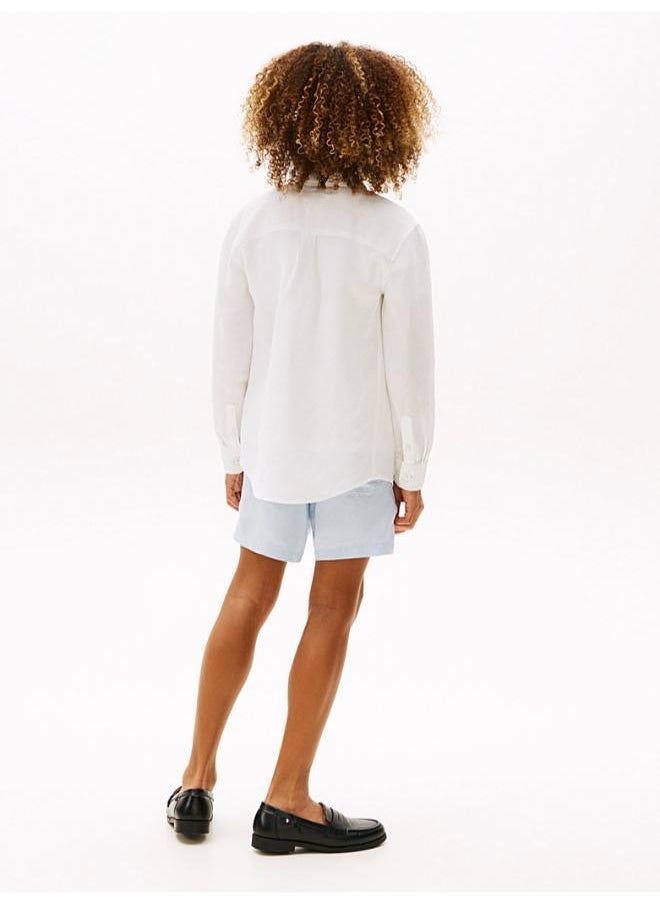 Kids Linen Blend Relaxed Fit Shirt