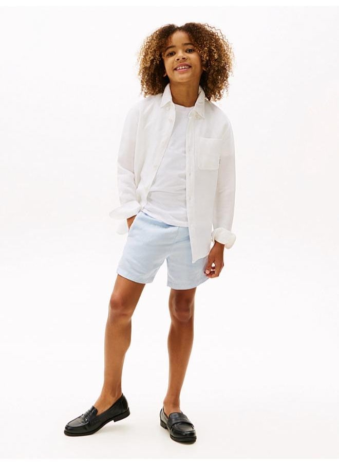 Kids Linen Blend Relaxed Fit Shirt