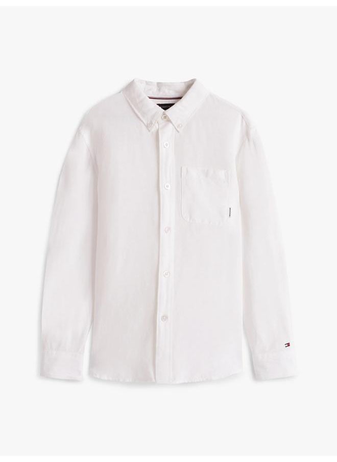 Kids Linen Blend Relaxed Fit Shirt