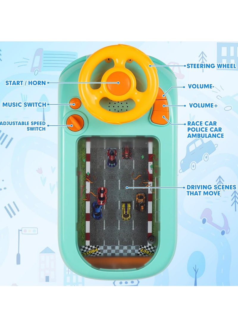 Simulation Driving Steering Wheel Toy – Interactive Musical Car Steering Game with Sounds & Lights for Kids Age 3+, Educational Racing Car Toy for Boys & Girls