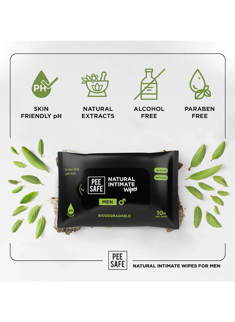 Pee Safe Intimate Wipes Men 10N