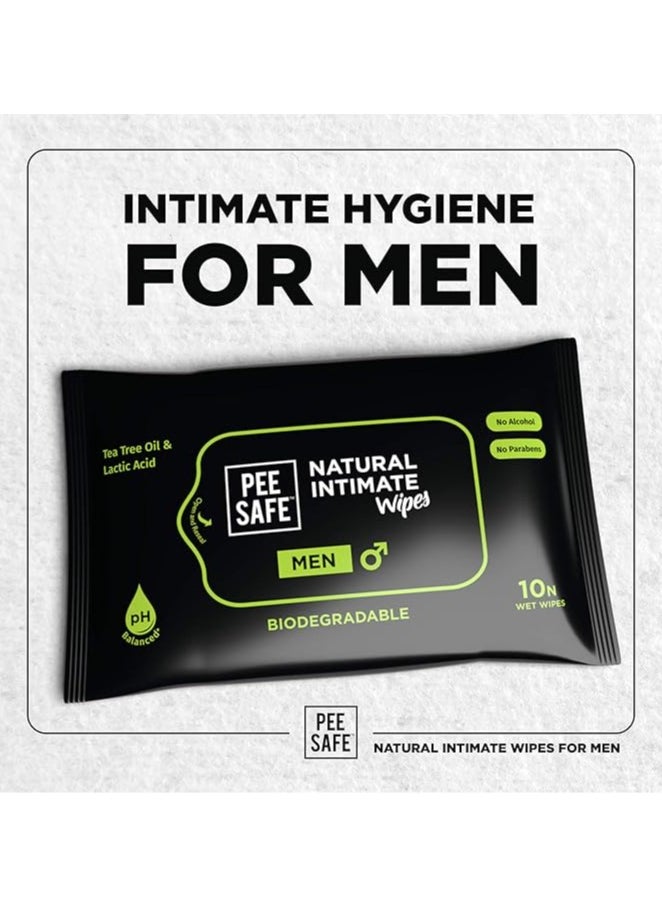 Pee Safe Intimate Wipes Men 10N