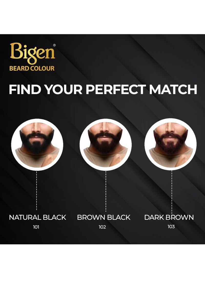 Bigen Professional Beard colour B103 Dark Brown| Leaves no Stains, 40g+40g