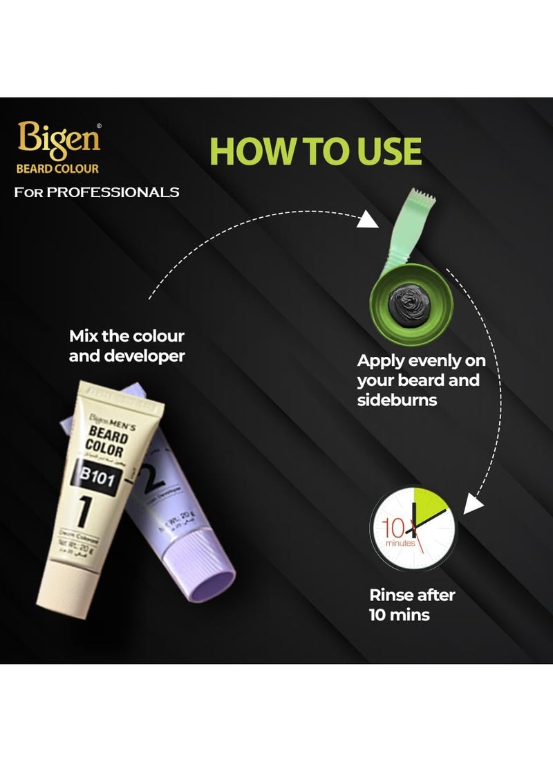 Bigen Professional Beard colour B103 Dark Brown| Leaves no Stains, 40g+40g