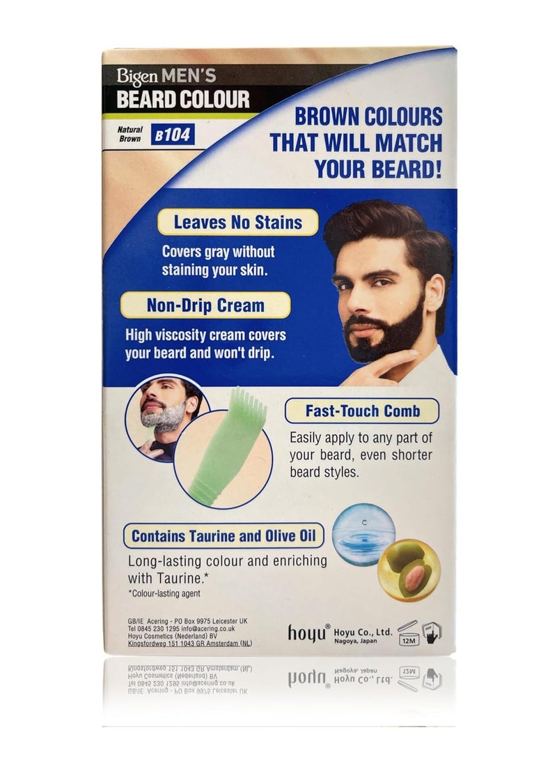 Bigen Men's Beard Color Natural Brown (B104) 20gm+20gm=40gm