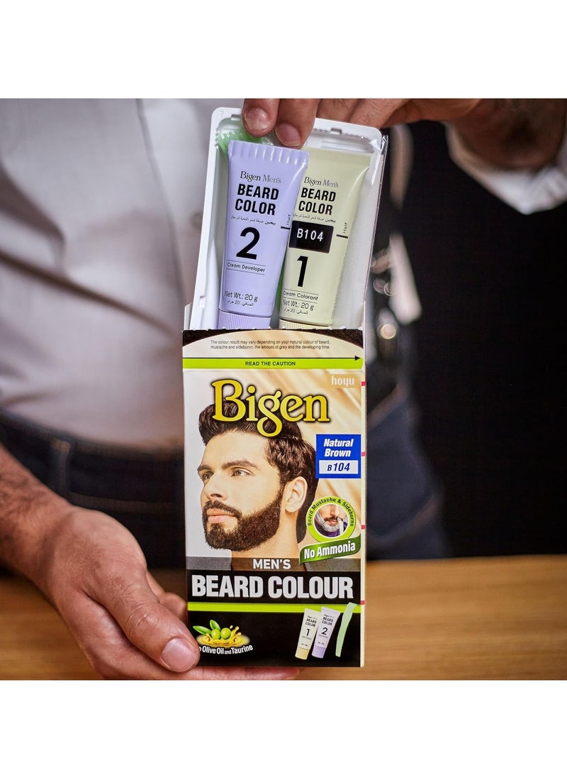 Bigen Men's Beard Color Natural Brown (B104) 20gm+20gm=40gm