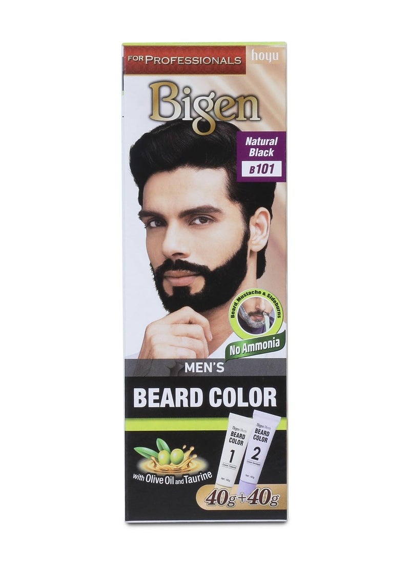 Bigen Proffesional Beard colour B101 Natural Black| Leaves no Stains, 40g+40g