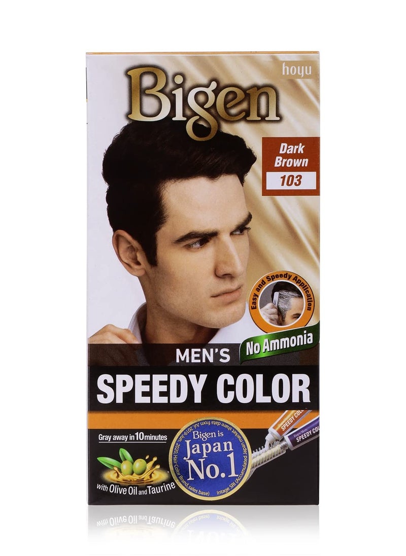 Bigen Men's Speedy Color, Hair Color, 80g - Dark Brown 103 (Pack of 1)