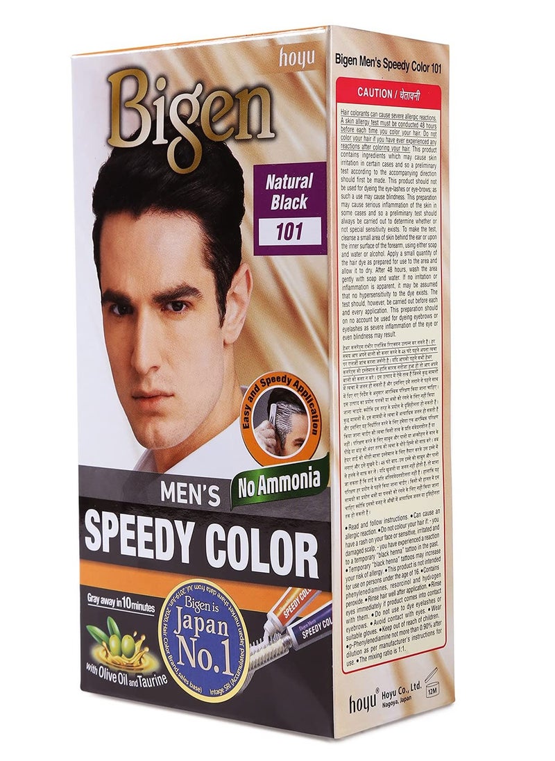 Bigen Men's Speedy Color, Hair Color, 80g - Natural Black 101 (Pack of 1)