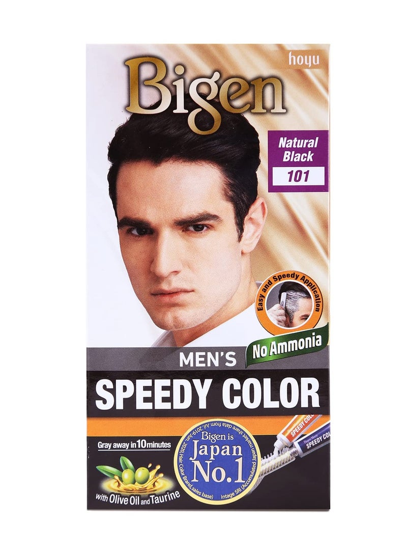 Bigen Men's Speedy Color, Hair Color, 80g - Natural Black 101 (Pack of 1)