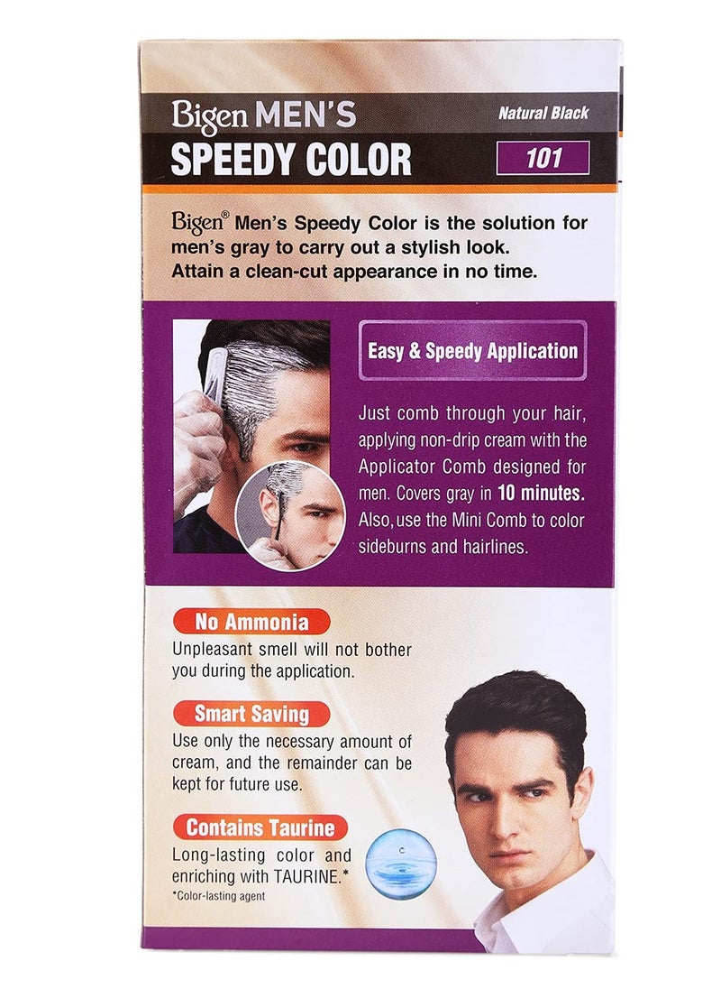 Bigen Men's Speedy Color, Hair Color, 80g - Natural Black 101 (Pack of 1)