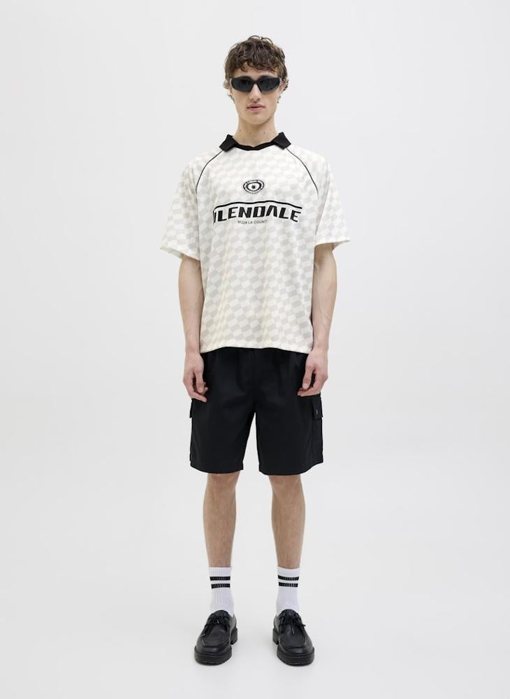 JCORETREAT AOP MESH OPEN COLLAR POLO SS