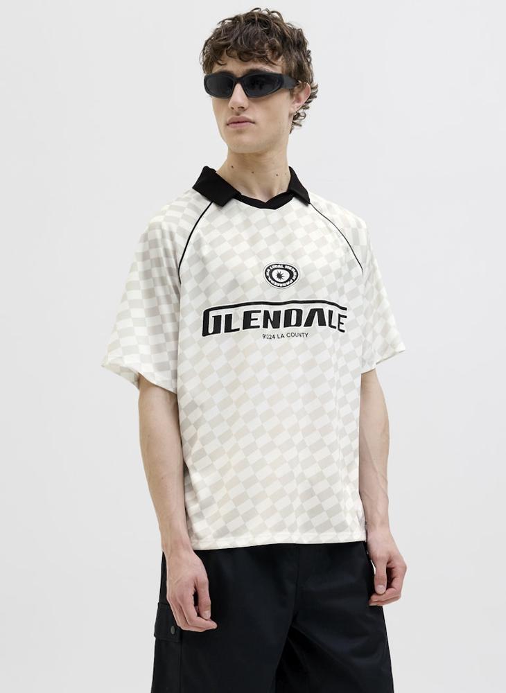 JCORETREAT AOP MESH OPEN COLLAR POLO SS