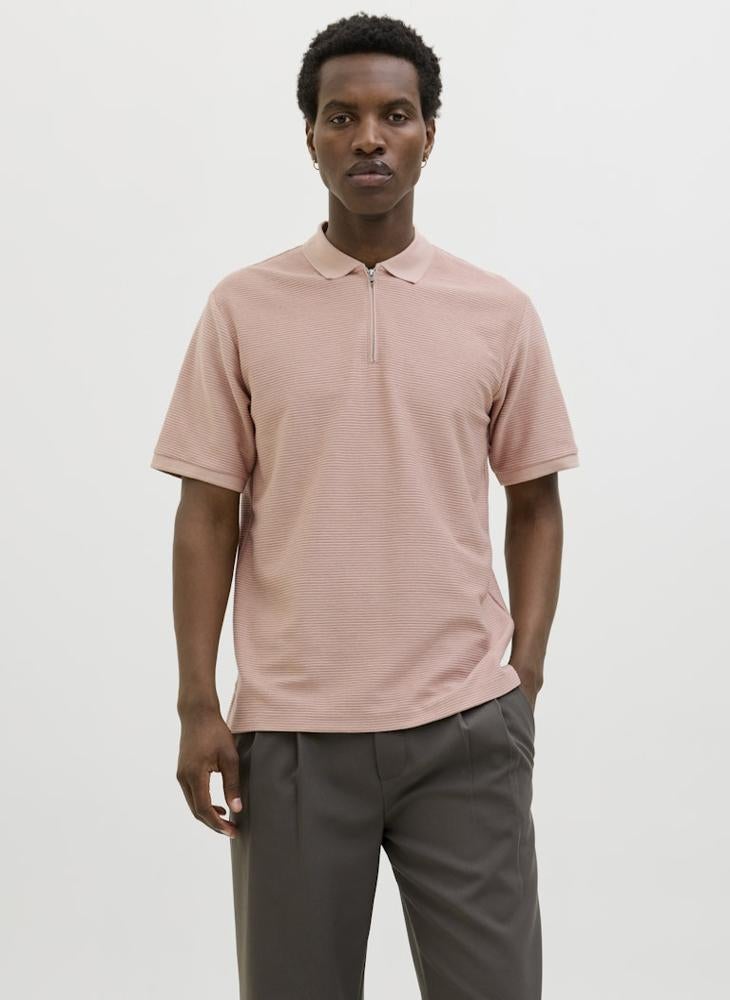 Jprccronnie Short Sleeve Zip Polo Shirt