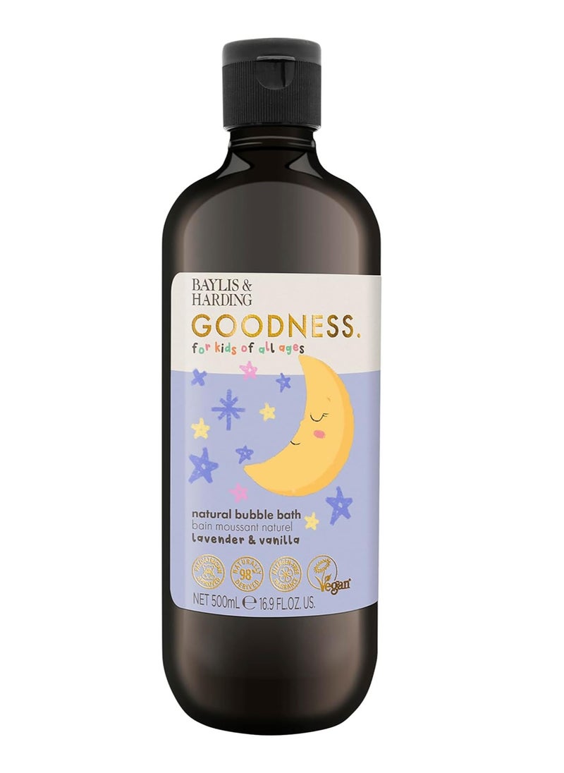 Natural Lavender & Vanilla Bubble Bath for Kids, 500ml(Pack of 3) | Calming Scents, Moisturizing & Softening | Naturally Derived Ingredients | Pediatrician Approved | Vegan