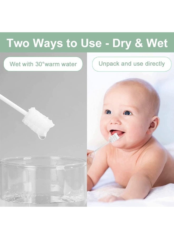 Mumoo Bear Baby Tongue Cleaner, Baby Toothbrush, Toothbrush Infant Upgrade Gum Cleaner with Paper Handle for Babies Soft Gauze for 0-36 Month Baby [60-Pack]